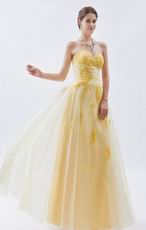 Unique Applique Lace Bodice Daffodil Prom Dress In Kansas