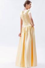 Short Sleeves Champagne Yellow Formal Celebrity Dress In Nevada