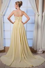 Sweetheart Crystals Empire Moon Yellow Chiffon Prom Dress