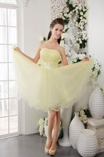 Strapless Mini-length Light Yellow Sweet 16 Dress Cheap