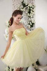 Strapless Mini-length Light Yellow Sweet 16 Dress Cheap