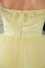 Strapless Mini-length Light Yellow Sweet 16 Dress Cheap