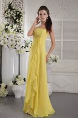 New Arrival Yellow Prom Dress With Handcrafted Flowers