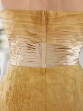 Goldenrod Prom Dresses With Handmade Rolled Flowers Bottom