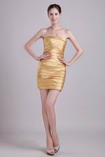 Golden Strapless Short 2014 Design Graduation Dress