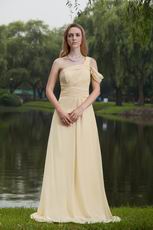 Yellow Empire One Shoulder Courtyard Prom Dress For 2014