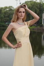 Yellow Empire One Shoulder Courtyard Prom Dress For 2014