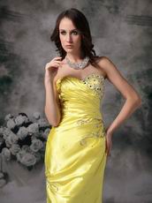 Column Sweetheart Canary Yellow Pretty Prom Dress Cheap