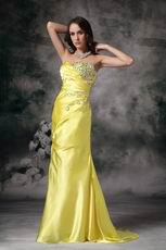 Column Sweetheart Canary Yellow Pretty Prom Dress Cheap