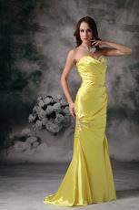 Column Sweetheart Canary Yellow Pretty Prom Dress Cheap