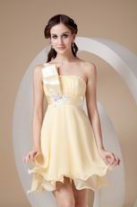 Daffodil Chiffon One Shoulder Neck Sweet Sixteen Dress