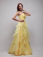 Daffodil Sweetheart Appliqued Ruffles Evening Dress For Women