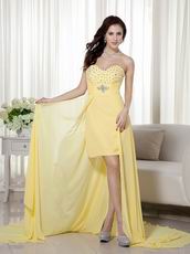 Pale Goldenrod High-low Skirt 2014 Popular Designer Prom Dress