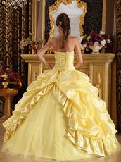 Embroidery Daffodil Military Gown With Side Flower Decorate