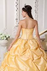 Strapless Chapel Train Daffodil Quinceanera Party Outfits