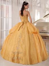 Dark Yellow Spaghetti Straps Quinceanera Prom Dress Cheap