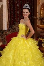 Strapless Where to Buy Winter Bright Yellow Quinceanera Dress