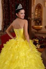 Strapless Where to Buy Winter Bright Yellow Quinceanera Dress