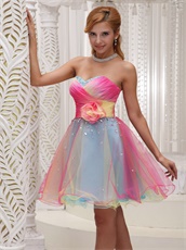 Fairy Three Colors Three Layers Colorful Skirt Homecoming Dress Gradient