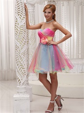 Fairy Three Colors Three Layers Colorful Skirt Homecoming Dress Gradient