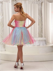 Fairy Three Colors Three Layers Colorful Skirt Homecoming Dress Gradient