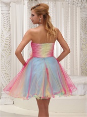 Fairy Three Colors Three Layers Colorful Skirt Homecoming Dress Gradient