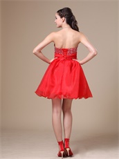 Red Organza Mini-length Prom Dresses For Private Party Enchanting