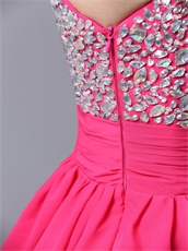 Fuchsia Spaghetti Straps Gilrish Cocktail Prom Dress For Dance Party
