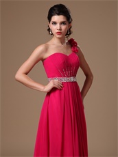 Fuchsia One Shoulder Skirt Formal Evening Prom Dress Femme