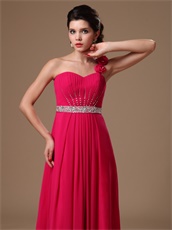 Fuchsia One Shoulder Skirt Formal Evening Prom Dress Femme