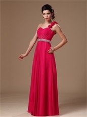 Fuchsia One Shoulder Skirt Formal Evening Prom Dress Femme