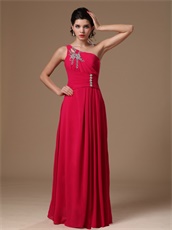 Customize Fuchsia Celebrity Gowns Single Shoulder Strap With Cut Out