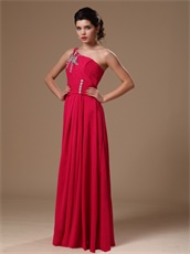 Customize Fuchsia Celebrity Gowns Single Shoulder Strap With Cut Out