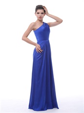 Royal Blue One Shoulder Long Prom Dress For Lady Manufacture