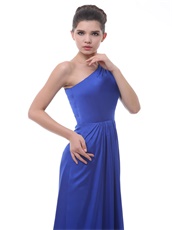 Royal Blue One Shoulder Long Prom Dress For Lady Manufacture