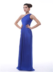 Royal Blue One Shoulder Long Prom Dress For Lady Manufacture