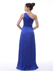 Royal Blue One Shoulder Long Prom Dress For Lady Manufacture