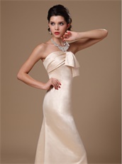 Strapless Champagne Satin Simple Prom Gowns In Alexander City Alabam