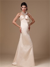 Strapless Champagne Satin Simple Prom Gowns In Alexander City Alabam