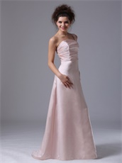 Pink One Shoulder Prom Dress Ruched Bodice Floor Length