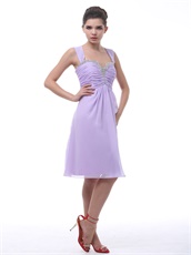 Lavender Cap Sleeves Beaded V-Neck Homecoming Dress The Super Sale