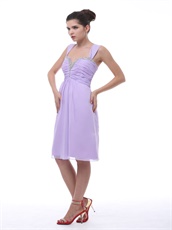 Lavender Cap Sleeves Beaded V-Neck Homecoming Dress The Super Sale