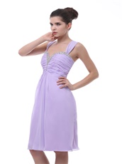 Lavender Cap Sleeves Beaded V-Neck Homecoming Dress The Super Sale