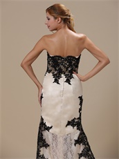 Short Front Long Back High Low Champagne Prom Dress With Black Lacework