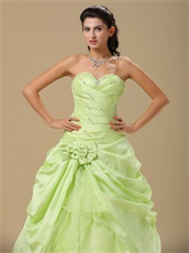 Apple Yellow Green Taffeta Skirt Prom Ball Gown Open Organza Inside