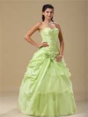 Apple Yellow Green Taffeta Skirt Prom Ball Gown Open Organza Inside