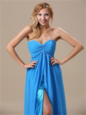 Corset Back Ankle-length Prom Gown Chiffon and Lining Double Slit