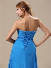 Corset Back Ankle-length Prom Gown Chiffon and Lining Double Slit