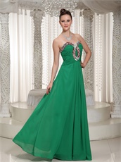 Sweetheart Custom Made Hunter Green Chiffon Prom Dress With Long Skirt