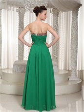 Sweetheart Custom Made Hunter Green Chiffon Prom Dress With Long Skirt